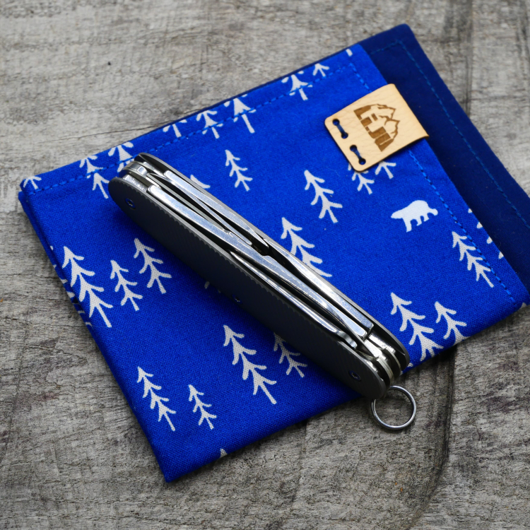 Preview: CONTURED PROTOTYPE - PIONEER-X - dark wash - fertig montiertes Taschenmesser - Titan Grade 5  (Ti 6AI 4V)  - 93mm